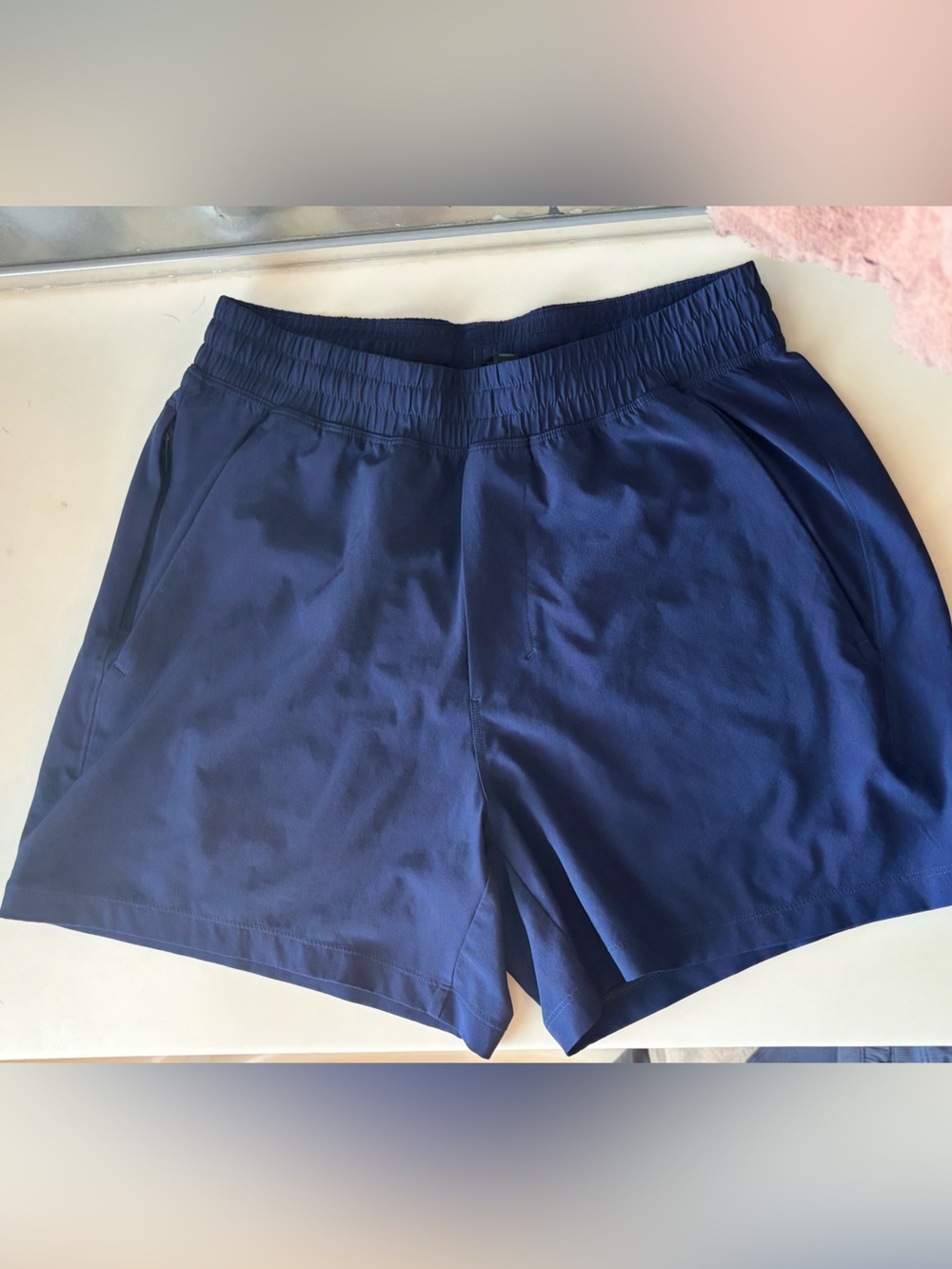 lululemon athletica Navy Elastic-Waist Athletic Shorts